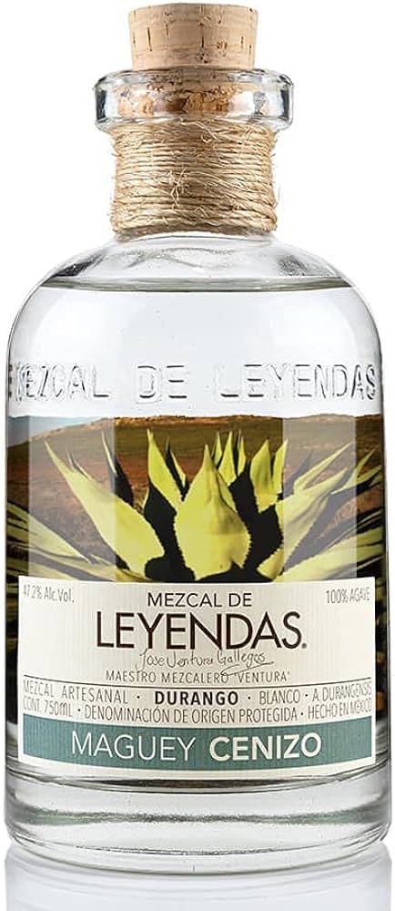 Mezcal de Leyendas Maguey Cenizo Artesanal Blanco Mezcal 750ml