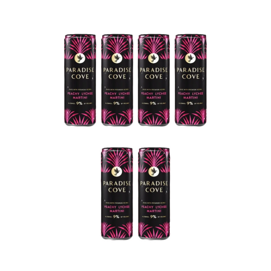 Paradise Cove Peachy Lychee Martini Cocktail 12-Oz Can 6-Pack