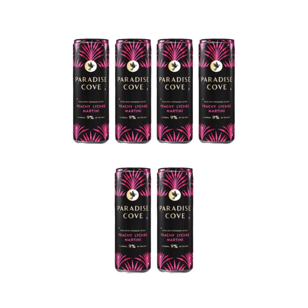 Paradise Cove Peachy Lychee Martini Cocktail 12-Oz Can 6-Pack