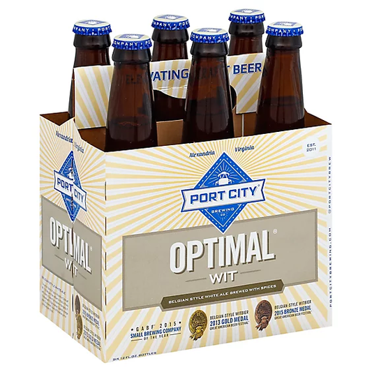 Port City Optimal Wit Belgian Style White Ale Beer 12-Oz Bottle 6-Pack