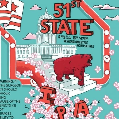 Red Bear Brewing Fifty First State India Pele Ale Beer 16-Oz Can 4-Pack