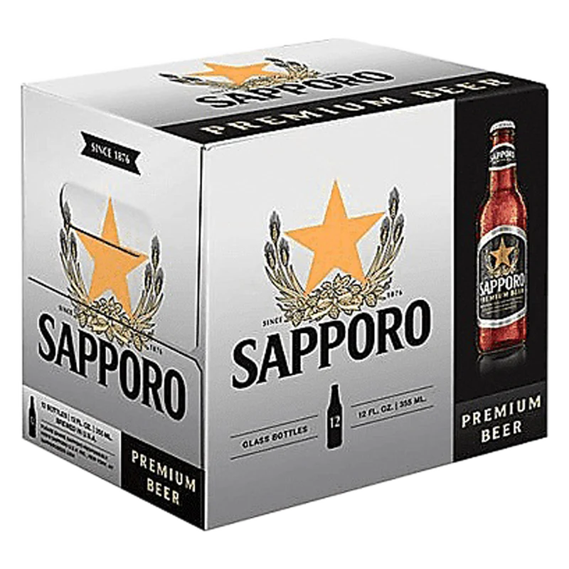 Sapporo Premium Beer 12-Oz Bottle 12-Pack
