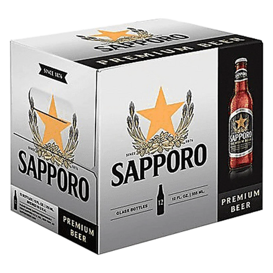 Sapporo Premium Beer 12-Oz Bottle 12-Pack