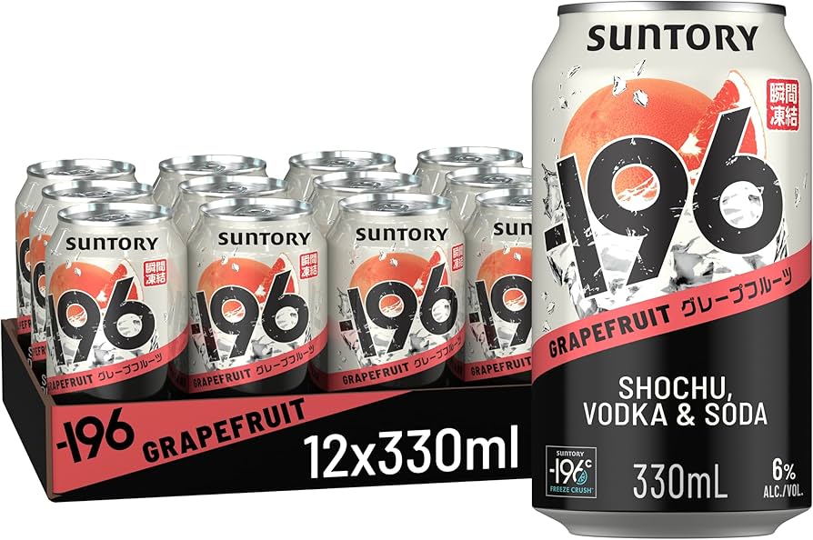 Suntory -196 Grapefruit Vodka Seltzer Cocktail Can 12-Pack