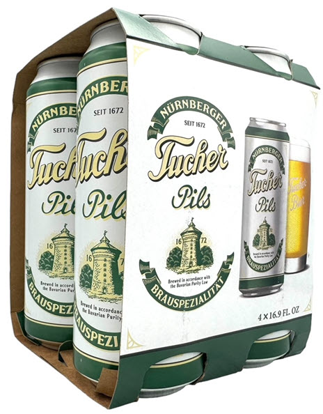 Tucher Nurnberger Pils Beer 16.9-Oz Can 4-Pack