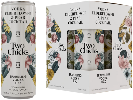 Two Chicks Vodka Fizz Cocktail 12-Oz Can 4-Pack