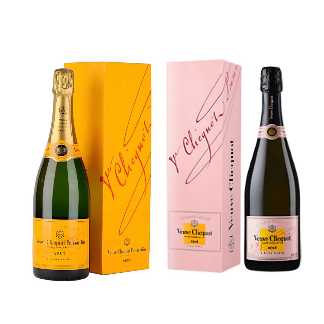Veuve Clicquot Ponsardin & Veuve Clicquot Ponsardin Brut Rose Bundle 750ml 2-Pack