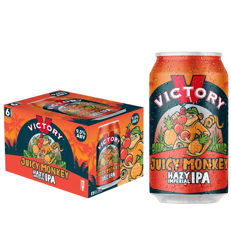 Victory Brewing Juicy Monkey Hazy Imperial India Pele Ale Beer 12-Oz Can 6-Pack