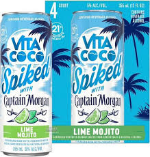 Vita Coco Spiked with Captain Morgan Lime Mojito Hard Seltzer 355ml Can 4-Pack