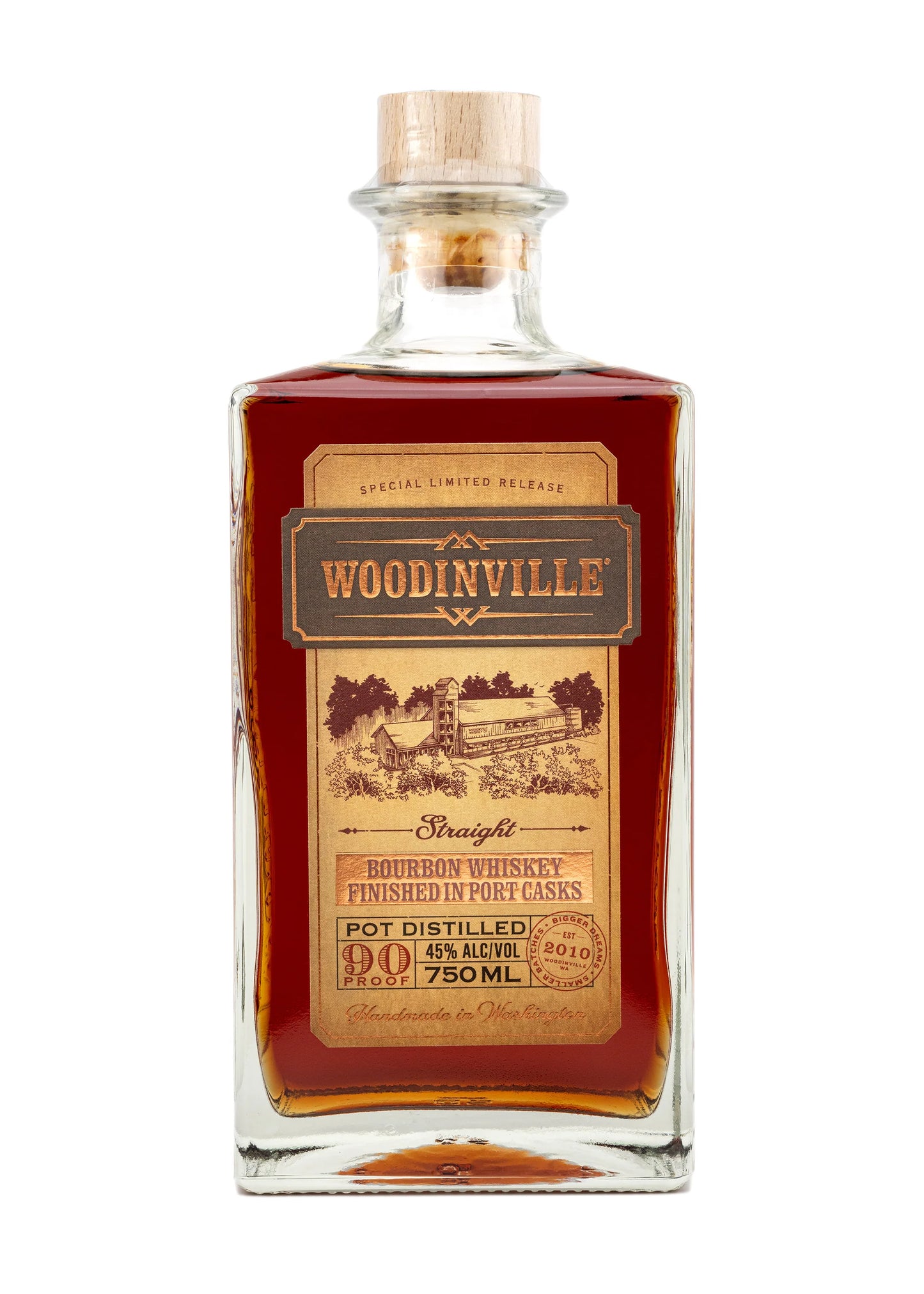 Woodinville Whiskey Co. Port Cask Finish Straight Bourbon Whiskey 750ml