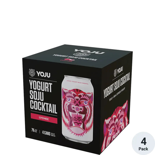 Yoju Lychee Yogurt Soju Cocktail 12-Oz Can 4-Pack