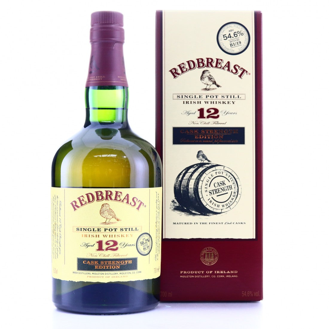 REDBREAST 12 YEAR  Cask Strength B1/19 Old Label