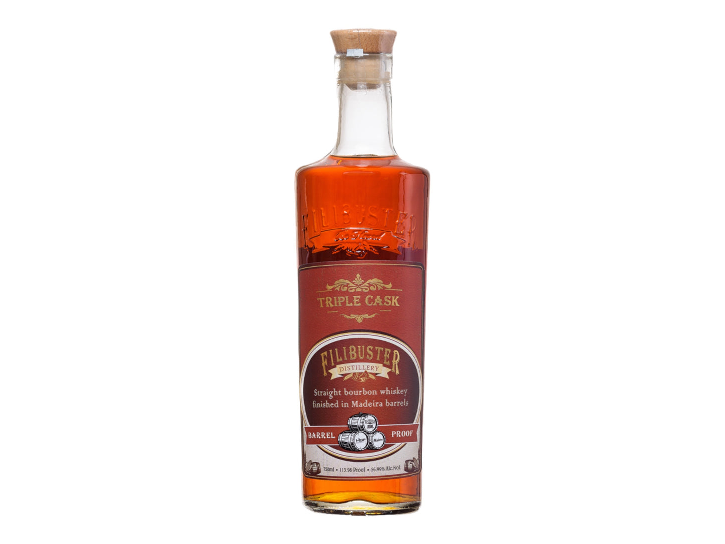 Filibuster Triple Cask Madeira Barrels Finished Straight Bourbon Whiskey 750ml