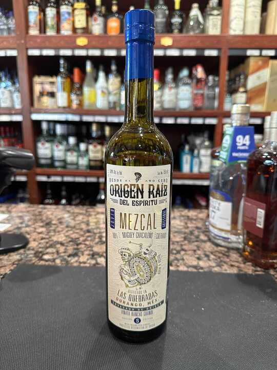 Origen Raiz del Espiritu Espadin Chacaleno Las Quebradas Mezcal 750ml