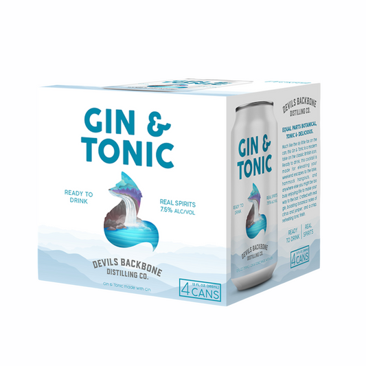 DEVILS BACKBONE DISTILLING CO. GIN AND TONIC 4 PACK CANS