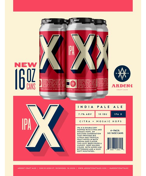 Ardent Craft Ales IPA X Beer Can 4-Pack