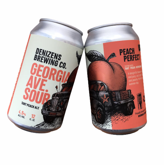Denizens Brewing Georgia Ave. Sour Tart Peach Ale Beer Can 6-Pack