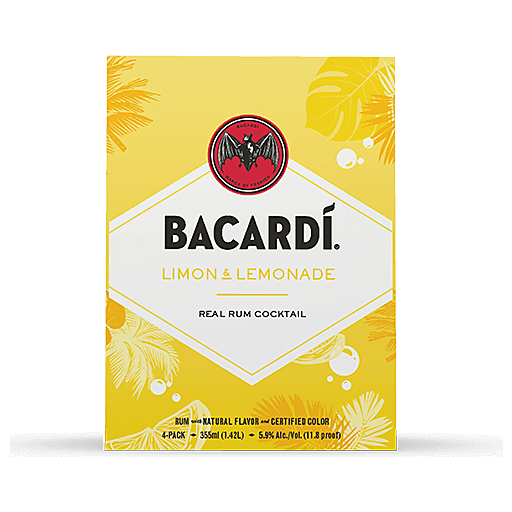 BARCARDI LIMON & LEMOMADE 4 PACK CANS