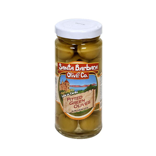 SANTA BARBARA OLIVE CO PITTED GREEN OLIVES 4.25 OZ