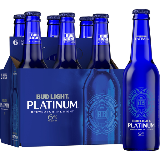 Budweiser Bud Light Platinum Lager Beer 12-Oz Bottles 6-Pack
