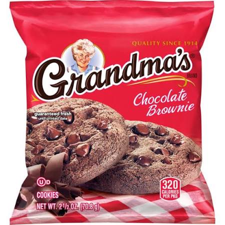 Grandma's Chocolate Brownie Cookies 2.5 Ounce Plastic Bag Regular