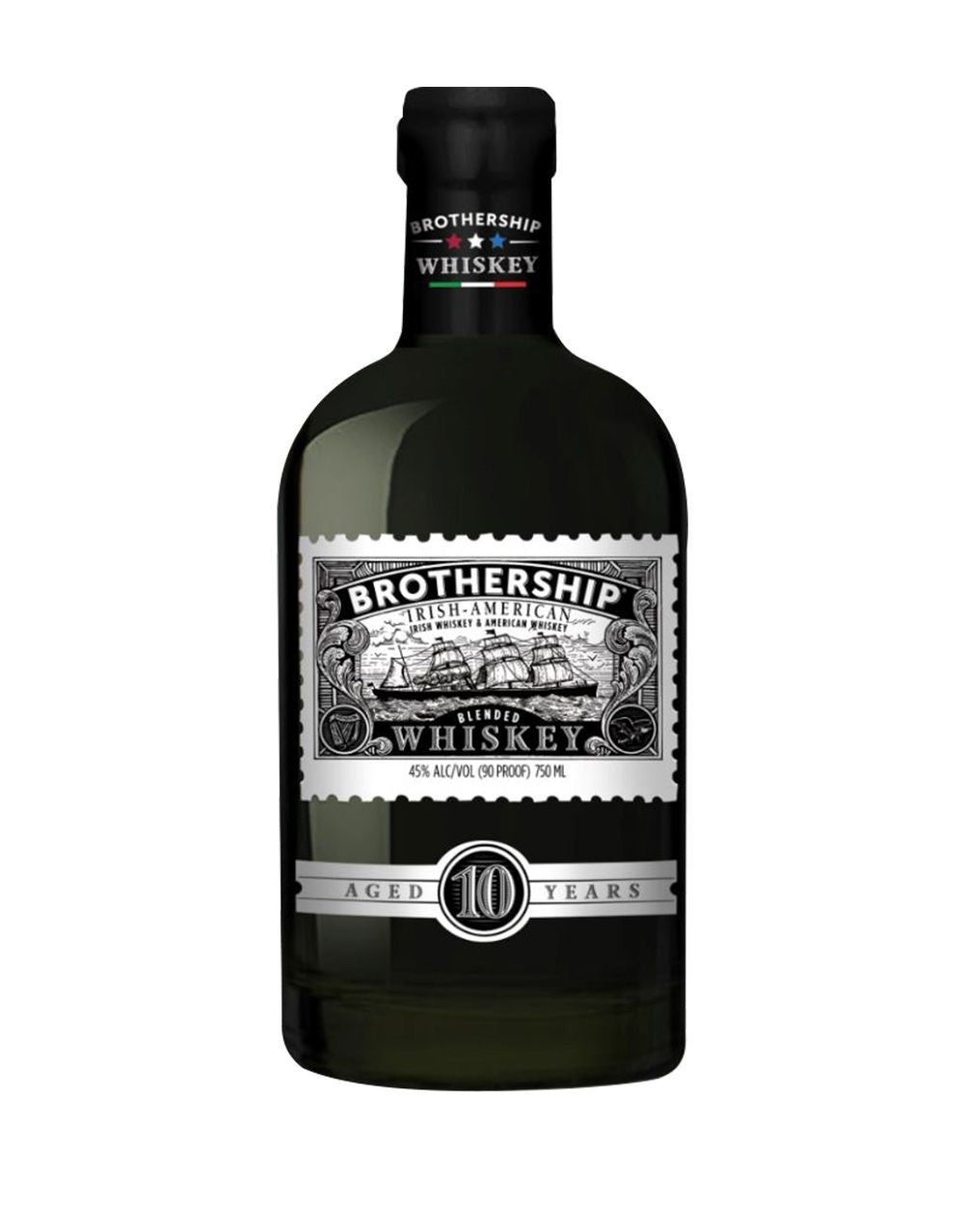 BROTHERSHIP IRISH-AMERICAN BLENDED WHISKEY AGED 10 YEARS Regular