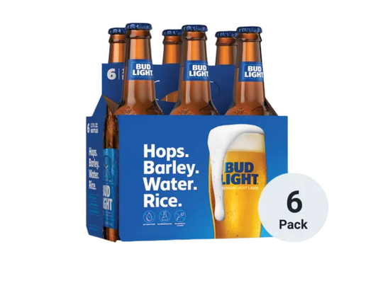 Budweiser Bud Light Lager Beer 12-Oz Bottles 6-Pack
