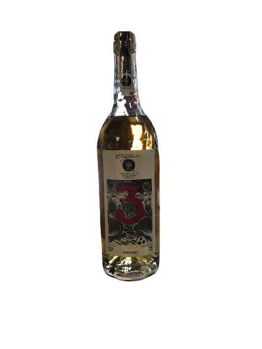 123 Organic Tequila Tres 3 Anejo Tequila 750ml